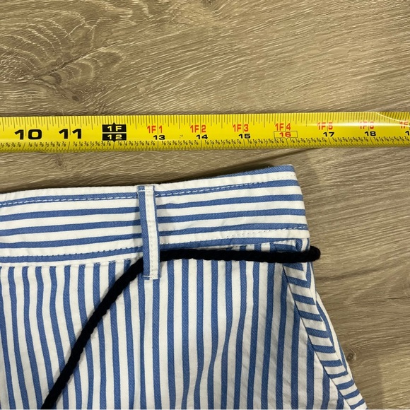 Talbots Size 10 Pencil Skirt Blue White Stripe Rope Belt Cotton - Picture 7 of 10